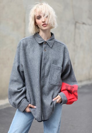 Y2K FLEECE SHIRT IN GREY
