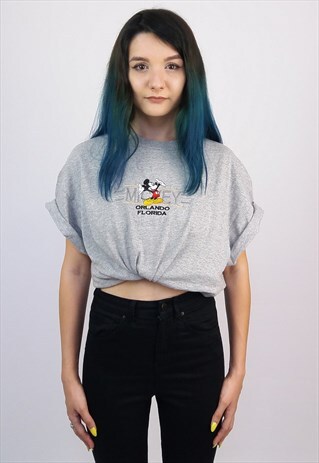 VINTAGE 90'S DISNEY MICKEY MOUSE CARTOON EMBROIDERY T-SHIRT