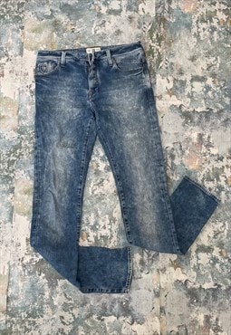 Vintage Acid Washed Police Skinny Denim Jeans