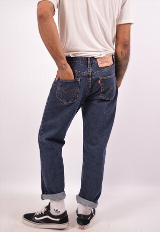 VINTAGE LEVI'S 501 HIGH WAIST JEANS STRAIGHT BLUE