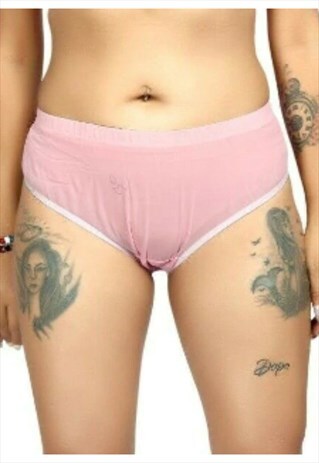 Full Bum Briefs High Waist Sheer Pink Georgette Hot Panties