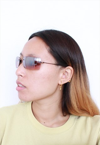 VINTAGE Y2K JLO STYLE PINK BROWN SUNGLASSES