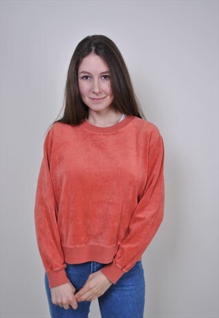 VINTAGE PINK VELVET SWEATSHIRT