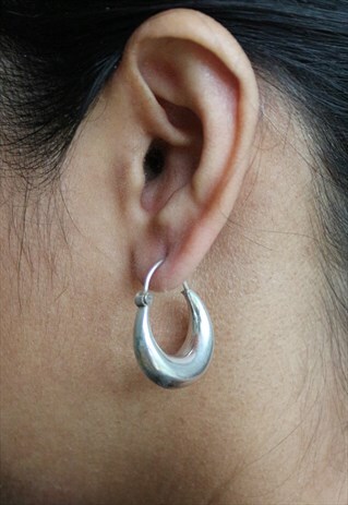 STERLING SILVER EVENING HOOP EARRINGS