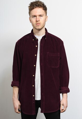 VINTAGE CORDUROY CORD SHIRT PURPLE