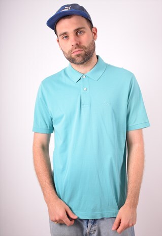 SERGIO TACCHINI MENS VINTAGE POLO SHIRT MEDIUM BLUE 90S