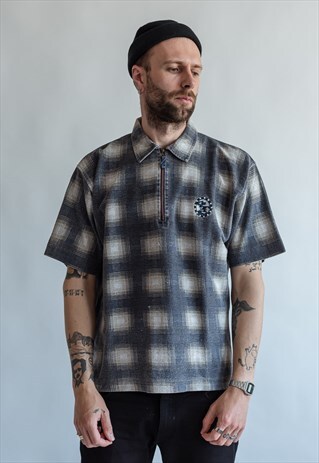 VINTAGE 90S GRUNGE CHECKERED T-SHIRT