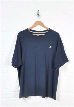 Vintage Champion T-Shirt Crew Neck Navy XXL