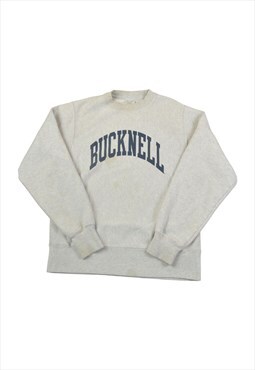 Vintage Champion Bucknell Reverse Weave Sweatshirt Grey M