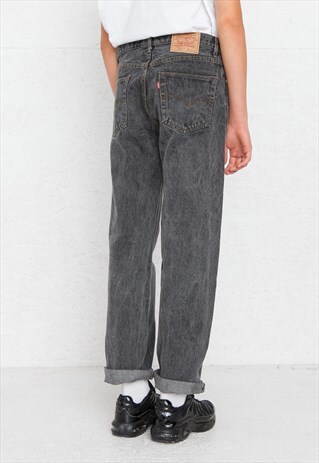 VINTAGE DARK GREY LEVI'S 501 FIT DENIM JEANS