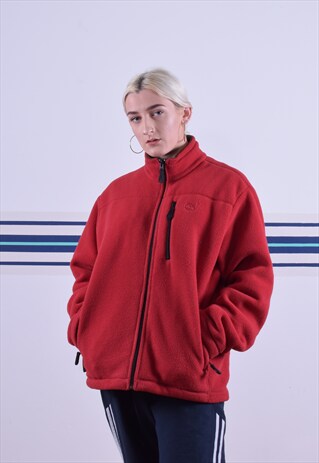 RED TIMBERLAND EMBROIDERED FLEECE