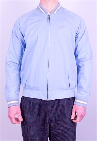 VINTAGE FRED PERRY BOMBER JACKET IN BLUE MEDIUM
