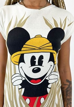 Vintage 80s Mickey Mouse Safari long fit t-shirt 