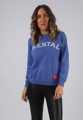 VINTAGE SWEATSHIRT TRASHY PRINT UK 4 - 6 BICH REBORN (9LAZ)