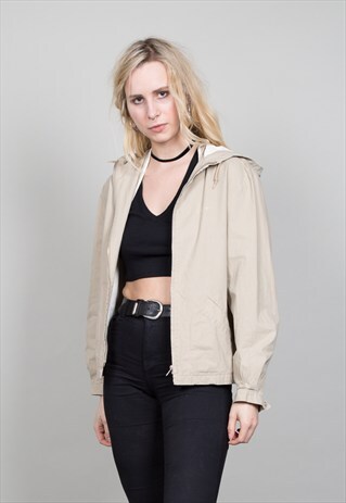 VINTAGE 90'S BEIGE HOODED LEVI'S PARKA