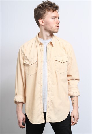 VINTAGE CORDUROY CORD SHIRT CREAM