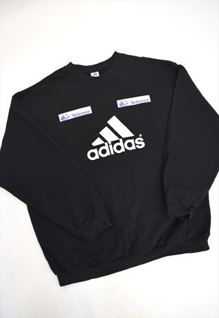 VINTAGE 90S ADIDAS BLACK LOGO SWEATSHIRT