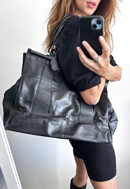 Patchwork Real leather Black Large Bag