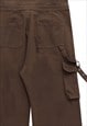 HIGH WAIST PARACHUTE JOGGERS CARGO POCKET PANTS IN BROWN