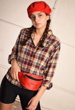 90'S RETRO TARTAN CHECKED SHIRT TOP