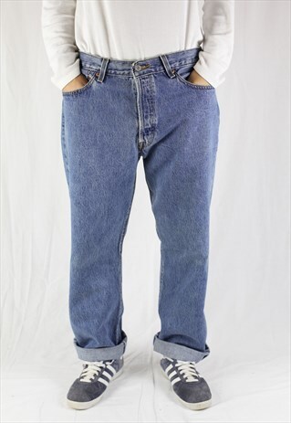 MENS VINTAGE LEVIS JEANS 501 W36 L30 STRAIGHT FIT BLUE 90S