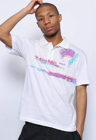 VINTAGE FILA LOGO POLO SHIRT WHITE