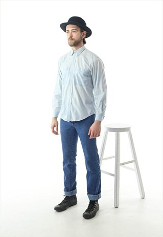 BLUE STRIPPED BUTTON UP / NAUTICAL MENS SHIRT