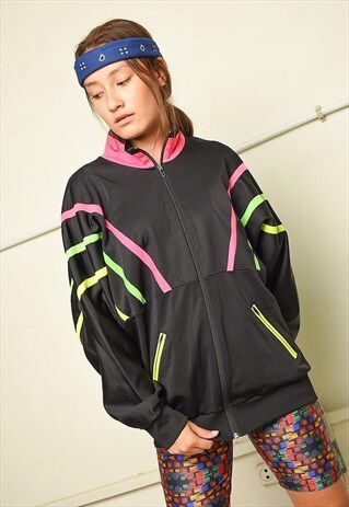 80S LOGO PRINT ATHLEISURE TRACKSUIT SPORTS SWEATSHIRT JACKET