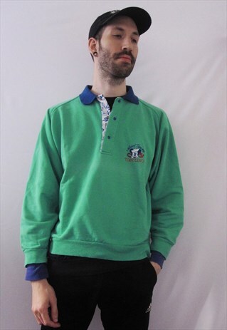 VINTAGE DISNEY MICKEY MOUSE MINT GREEN SWEATSHIRT
