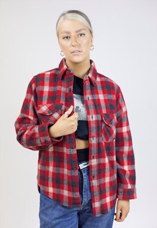 VINTAGE 90'S WOOLRICH RED FLANNEL SHIRT