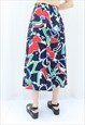 80S VINTAGE MULTICOLOURED ABSTRACT SKIRT (SIZE M)