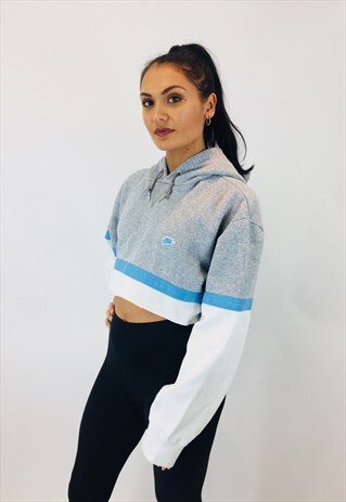 NIKE CROPPED SWOOSH EMBROIDERED HOODIE