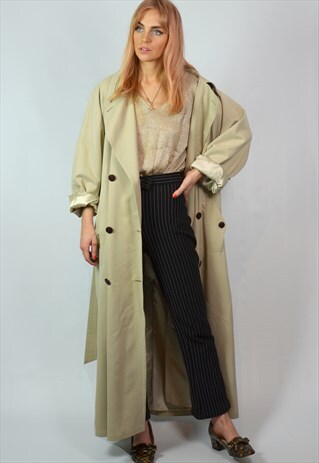 VINTAGE LONG BEIGE DUSTER MAC / TRENCH COAT