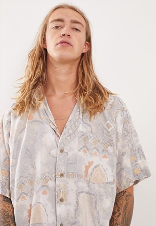 VINTAGE PATTERNED FESTIVAL SHORT SLEEVE SHIRT