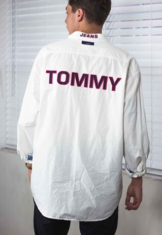 VINTAGE TOMMY HILFIGER SHIRT LOGO 90S XL 12.3