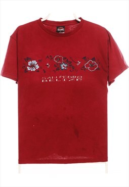 Harley Davidson Motor Cycle 90's Spellout Short Sleeve Flowe