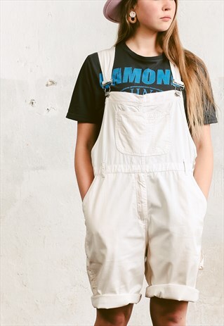 VINTAGE 90S WHITE OVERALL SHORTS
