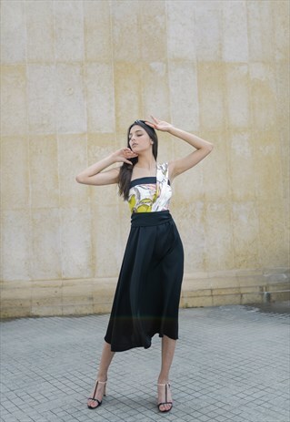 BASTET NOIR MIDI FLORAL PRINT BEACH DRESS