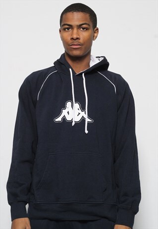 VINTAGE KAPPA BIG LOGO HOODIE NAVY BLUE