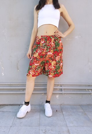VINTAGE 90S FLORAL CULOTTE SHORTS