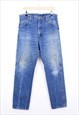 VINTAGE WRANGLER JEANS BLUE STONE WASHED DENIM STRAIGHT FIT 