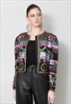 80'S LAWRENCE KAZAR EVENING SEQUIN JACKET LADIES VINTAGE