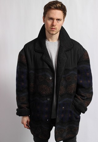 VINTAGE AZTEC NAVAJO SHERPA JACKET