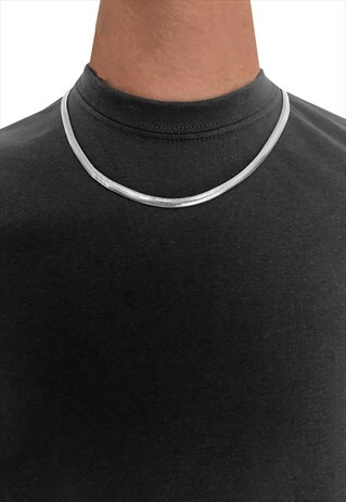 16" 6MM HERRINGBONE SNAKE NECKLACE CHAIN - SILVER