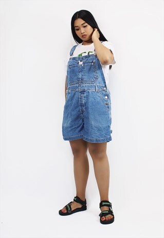 VINTAGE CALVIN KLEIN SHORT DENIM DUNGAREES / OVERALLS