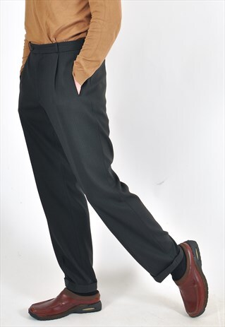 VINTAGE 90'S RETRO TROUSERS IN BROWN