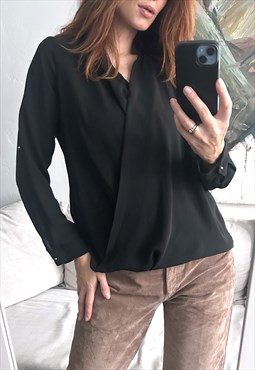 Elegant Classy Black Blouse - M