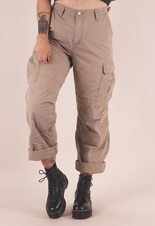 VINTAGE CARHARTT BEIGE HIGH WAISTED CARGO PANTS /AB9031