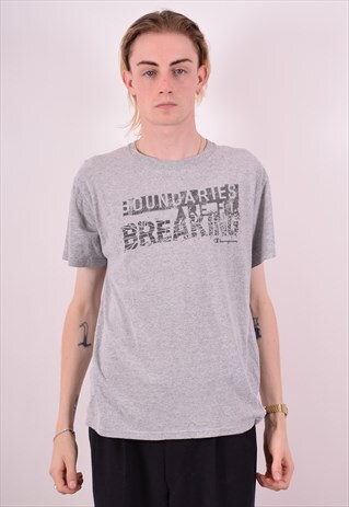CHAMPION MENS VINTAGE T-SHIRT TOP MEDIUM GREY 90S
