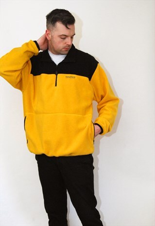 NAUTICA 1/4 COLLAR ZIP PULLOVER (XL) VINTAGE 90S FLEECE BOAT